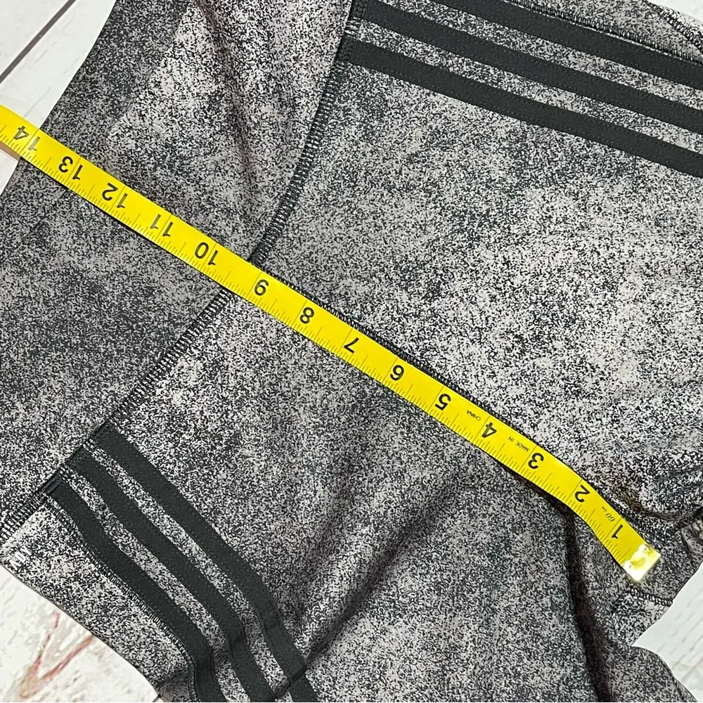 adidas 3 Stripe Tight Aeroready 7/8 Leggings Fitness Pants Grey Blk Size Medium - Image 13