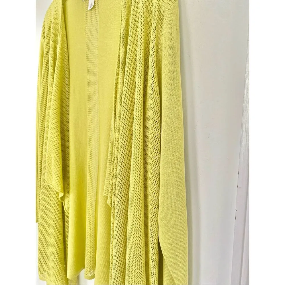 Emaline Lightweight Knit Open Front Cardigan Sz 2X Yellow - Image 6