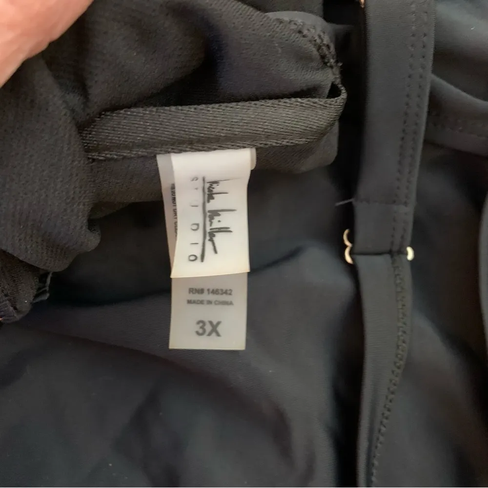 Nicole Miller Women's Ruffle Tier Tankini Swimsuit Top Bottoms Black 3X Rtl $196 - Image 5