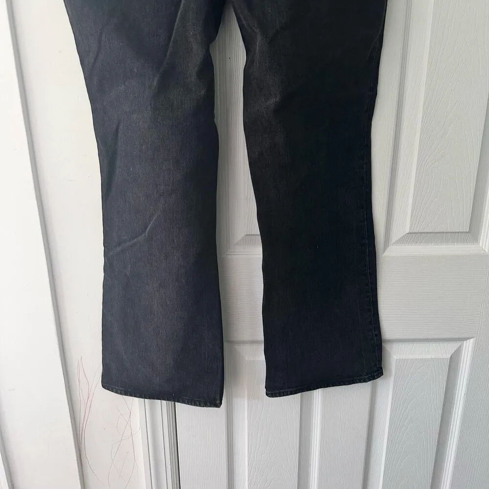 Abercrombie & Fitch Washed Black Grey Ultra High Rise Vintage 70s Flare Jeans 33 - Image 10