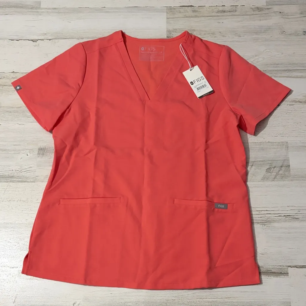Figs Scrub Set Kade Cargo. Casma Three Pocket Top Pulmonary Pink NWT - Image 3