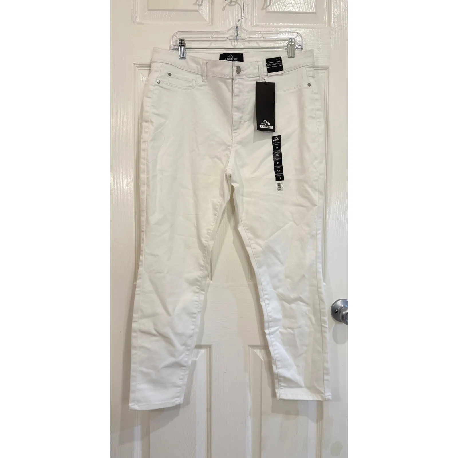 Jordache Super Skinny Ankle High Rise White Jeans Size 14‎ NWT - Image 2
