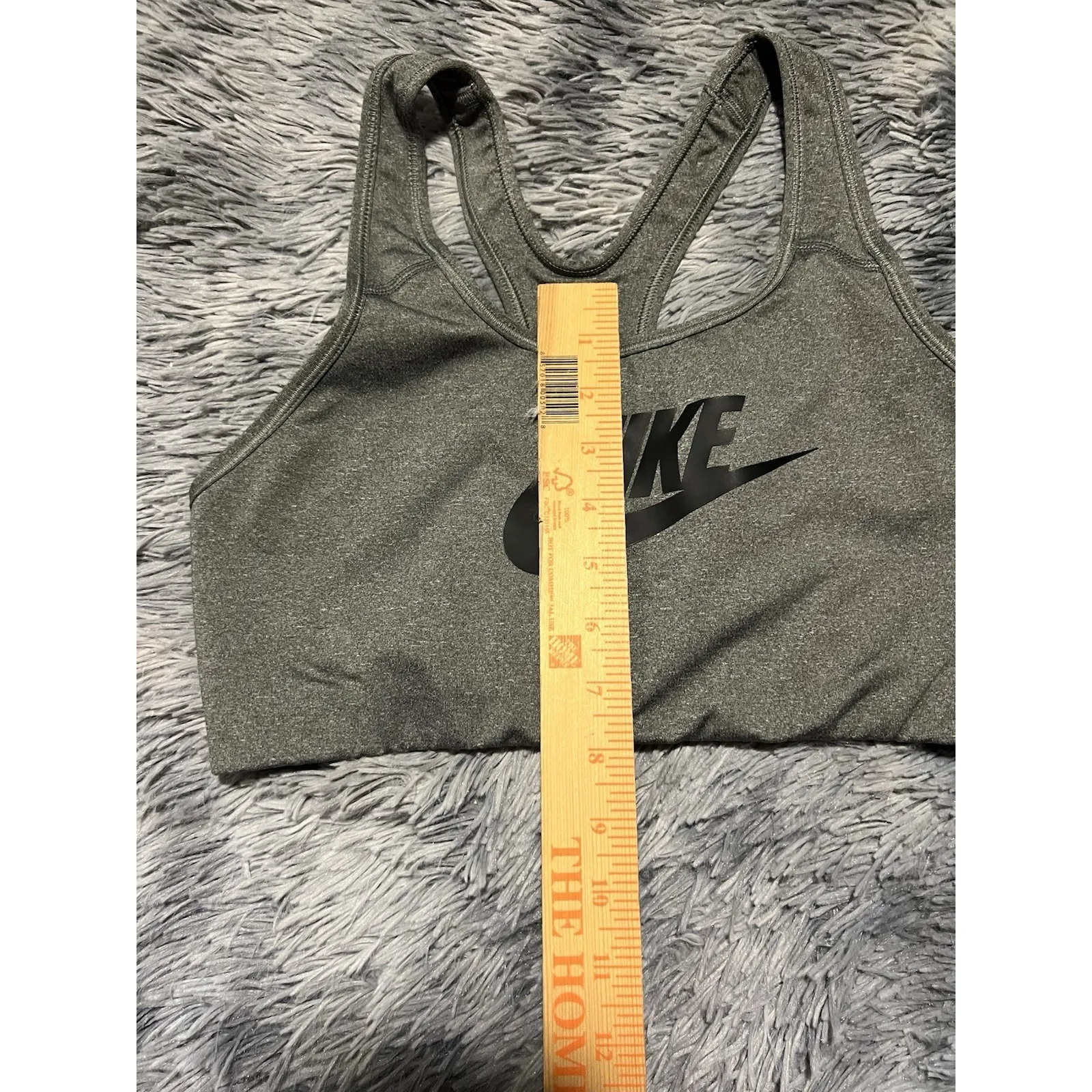 Nike Sports Bra Medium Support Classic Swoosh Training‎ Gray CN5262 Size Large L - Image 3