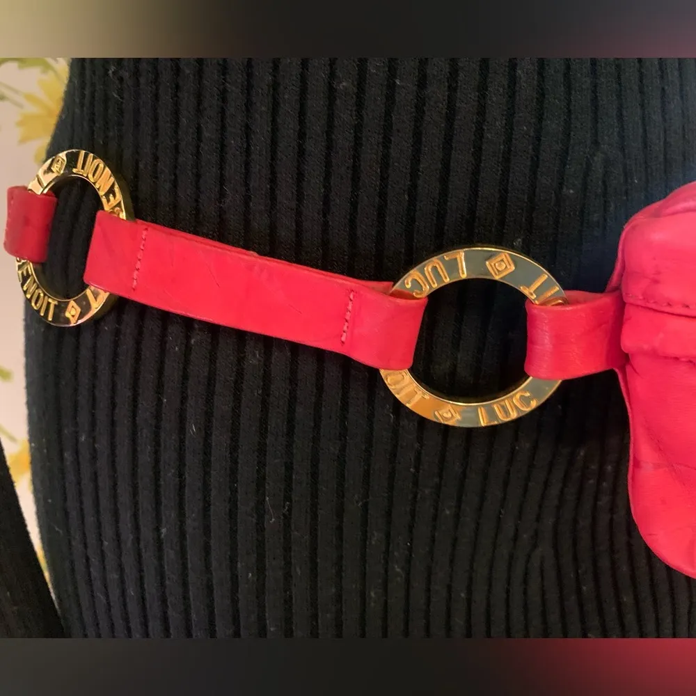 Luc Benoit vintage red leather belt bag - Image 6