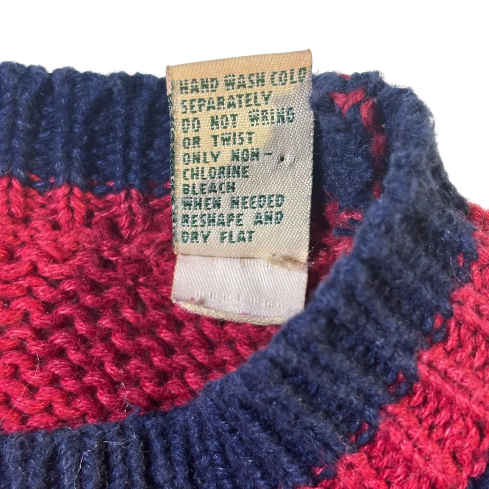 Marsh Landing Knit Sweater Top American Flag Star Heart Patriotic Red Small VTG‎ - Image 7