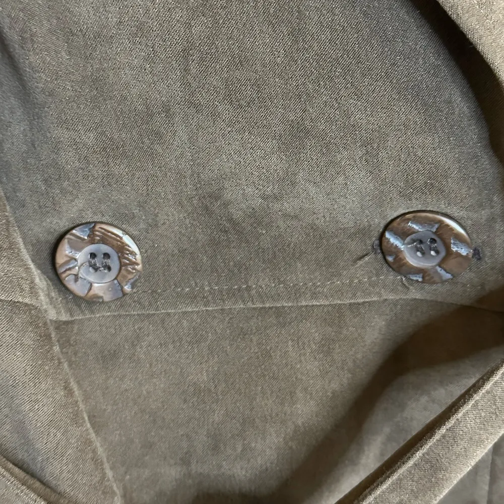 Dress Barn Chocolate Brown Faux Suede Tie Waist & Button Coat with Pockets - Image 6