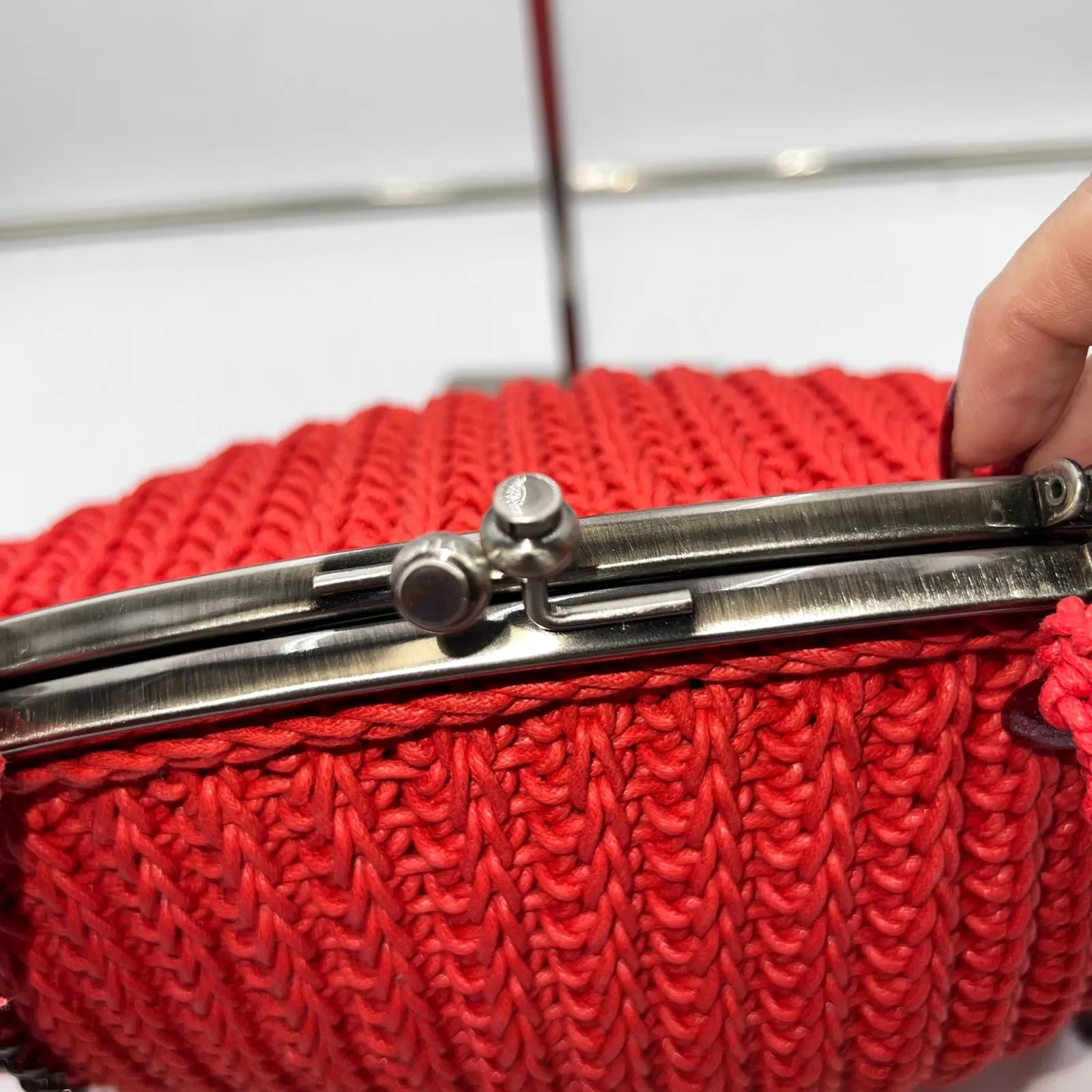 Patricia Nash Willow Crochet Kisslock Top Handle Chain Bag - Image 4