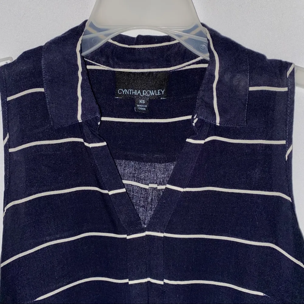 Cynthia Rowley Striped Sleeveless Blouse - Image 3