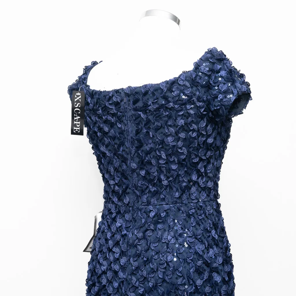 Xscape - 3D Petal Off-The-Shoulder Lace Fit & Flare Dress - Image 5