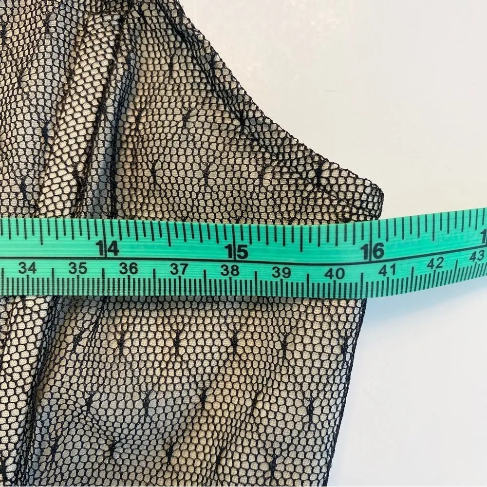 Frederick's of Hollywood Corset Bustier Sexy Top Lace Mesh Medium Black Y2K Vtg - Image 8