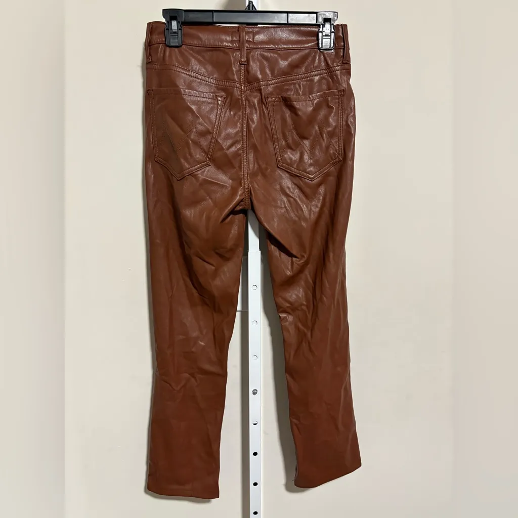 MOTHER Tan Leather Jacket Brown Size 28 - Image 4