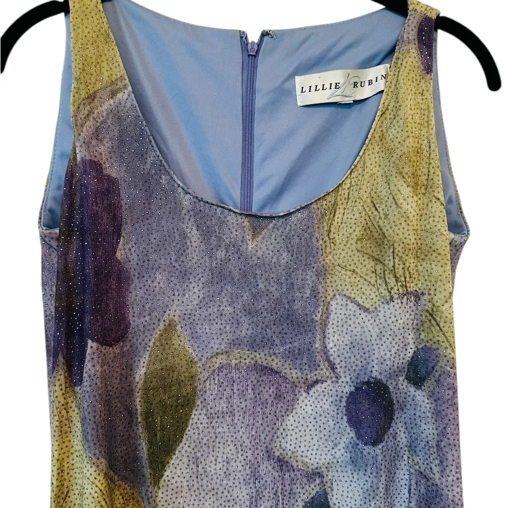 Vintage Sleeveless Maxi Dress Daisy Floral 90s Grunge Boho Fairy Size Large Purple - Image 2