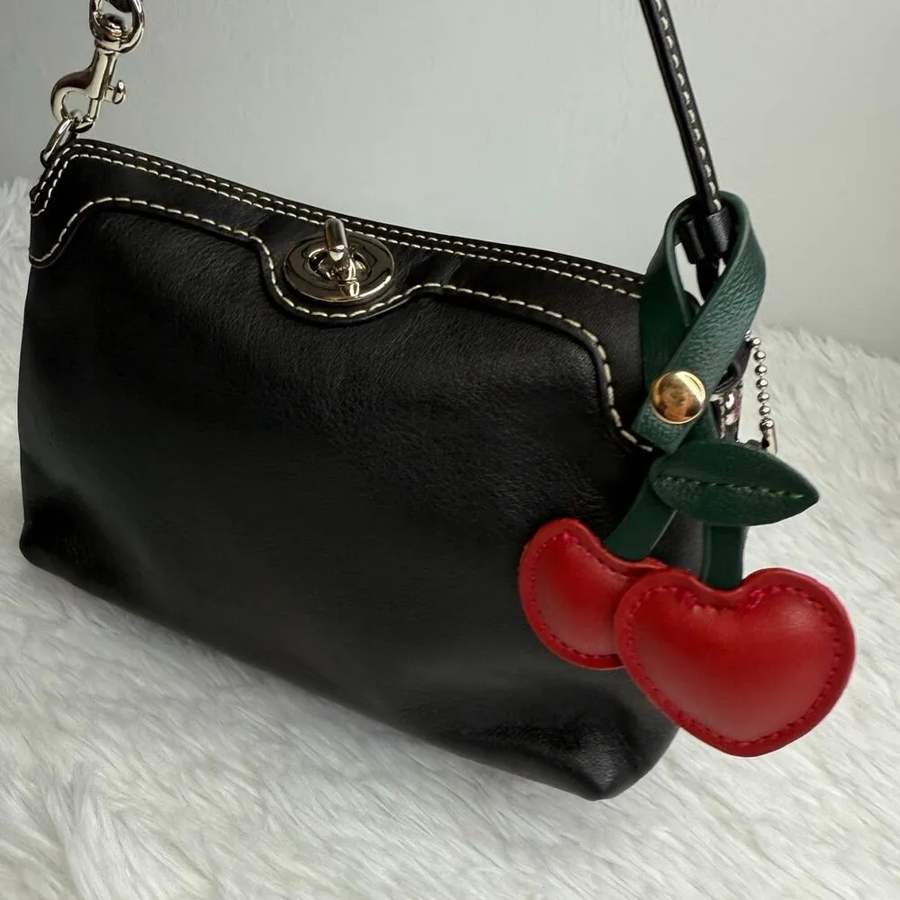 Fashion Cherry Heart Bag Charm Bag Jewelry Red - Image 3