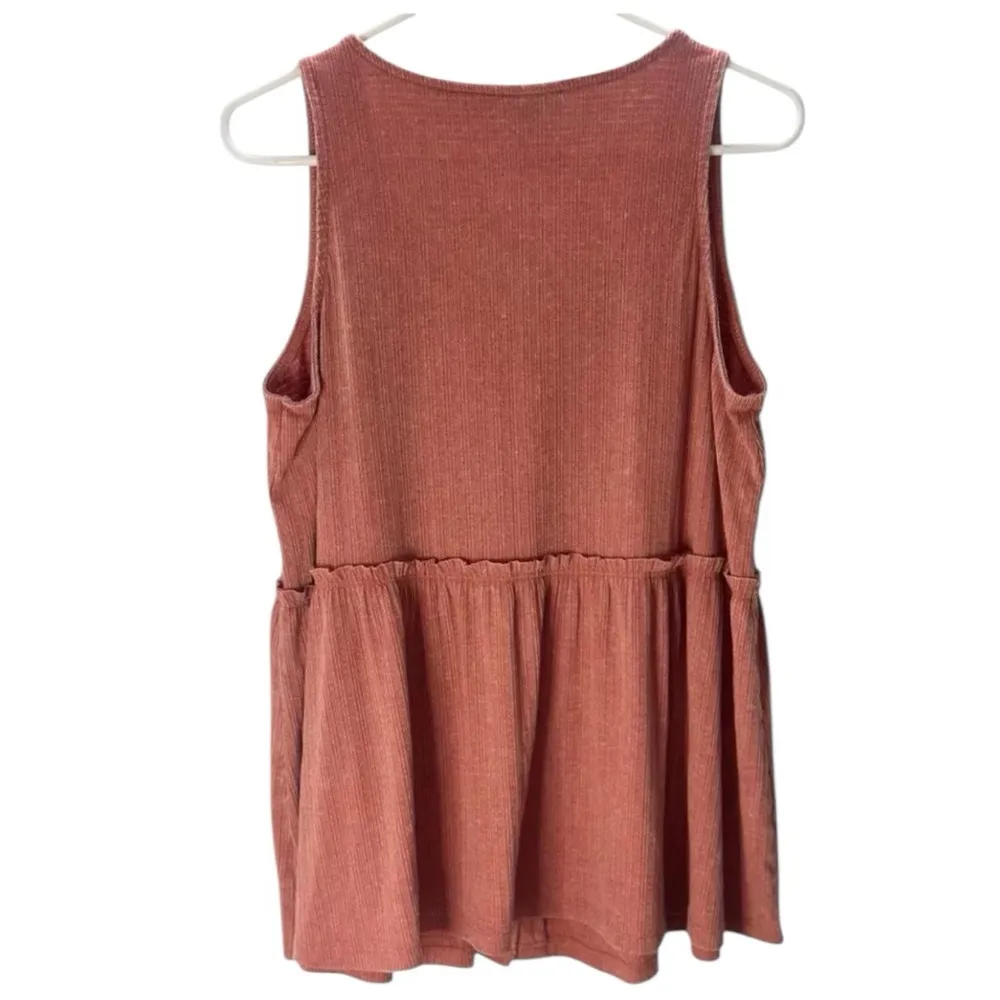 Torrid Ribbed Peplum Tank – Dusty Rose, Size 00 (M/10) - Image 3