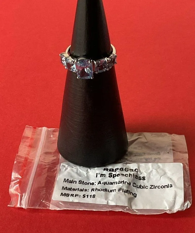RBP6660 “I’m Speechless” Cubic Zirconia on Rhodium Size 6 Ring NWT - Image 4