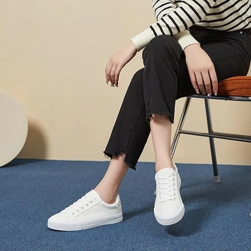 White Canvas Low Top Lace - Image 3