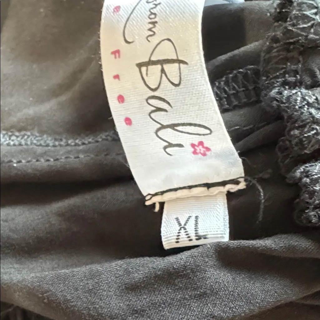 Back from Bali Black Wide Elastic Waistband Cinched Side Pants Handmade Size XL - Image 7