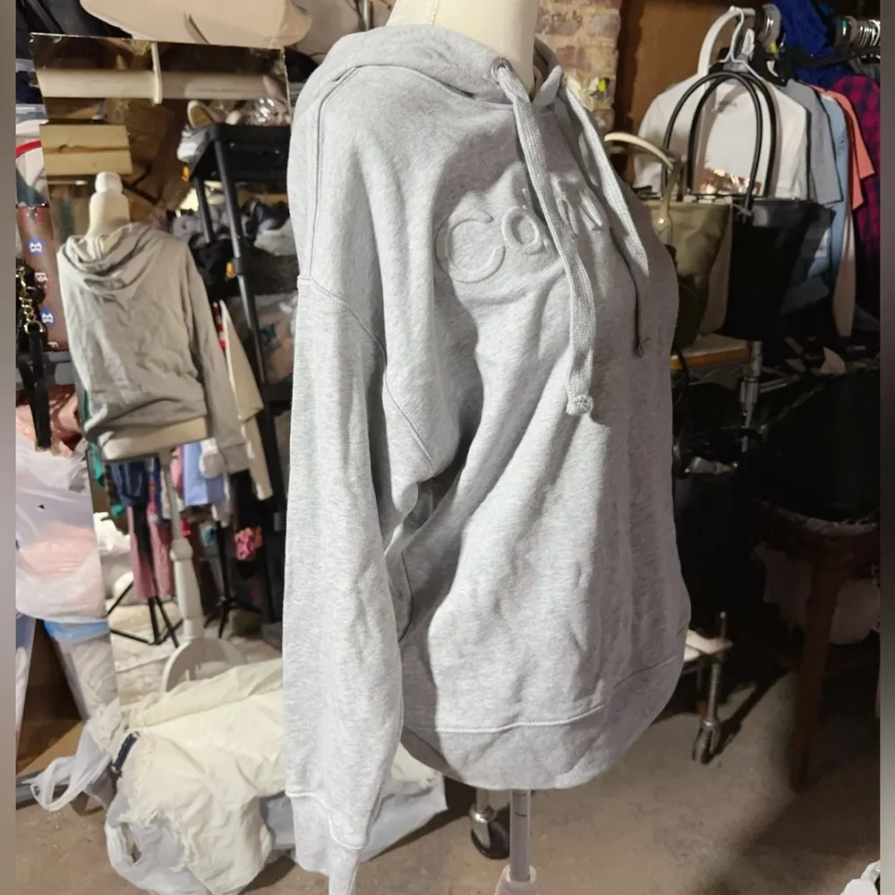 Womens Calvin Klein Gray Front Embossed Logo Pull over Hoodie XS NWT$79 - Image 5