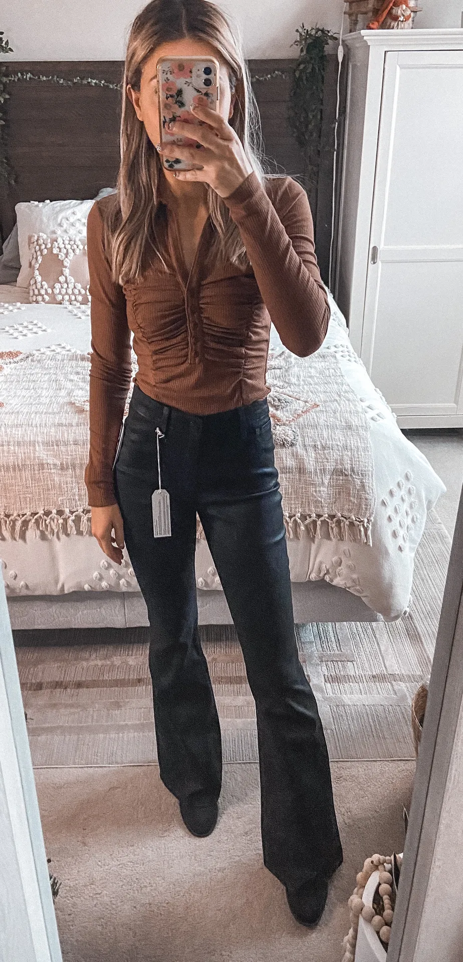 Sanctuary Slick Black High Rise Flare Bottom Jeans  - Image 5