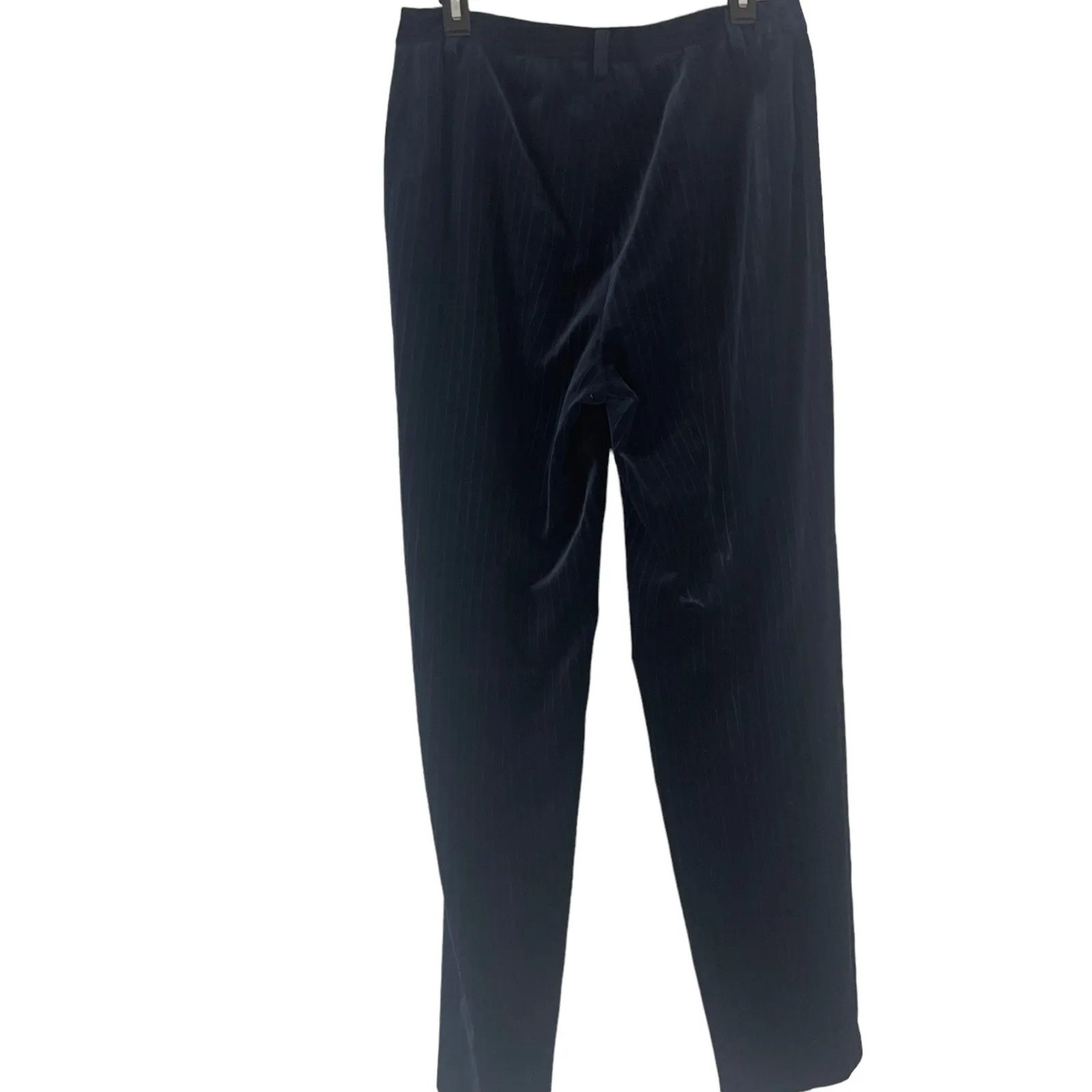 Ellen Tracy‎ Size 12 Witchy Blue Pin Striped Velvet Grunge Pants - Image 6