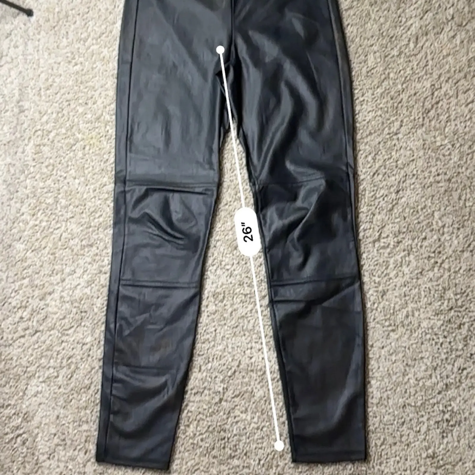 Ella Moss Black faux leather high-rise leggings size small - Image 10