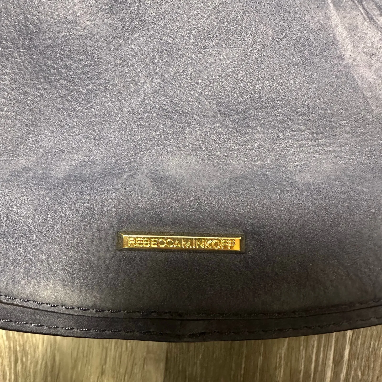 Rebecca Minkoff Navy Blue Leather Suede Saddle Bag - Image 7