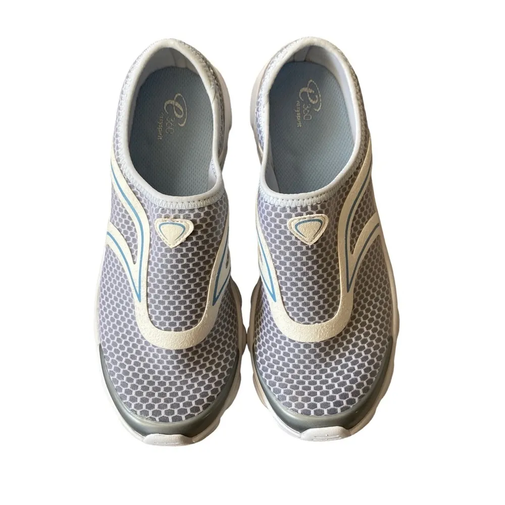 Easy Spirit e360 lace-free slip on shoes light grey and white womens 7 1/2 wide - Image 4