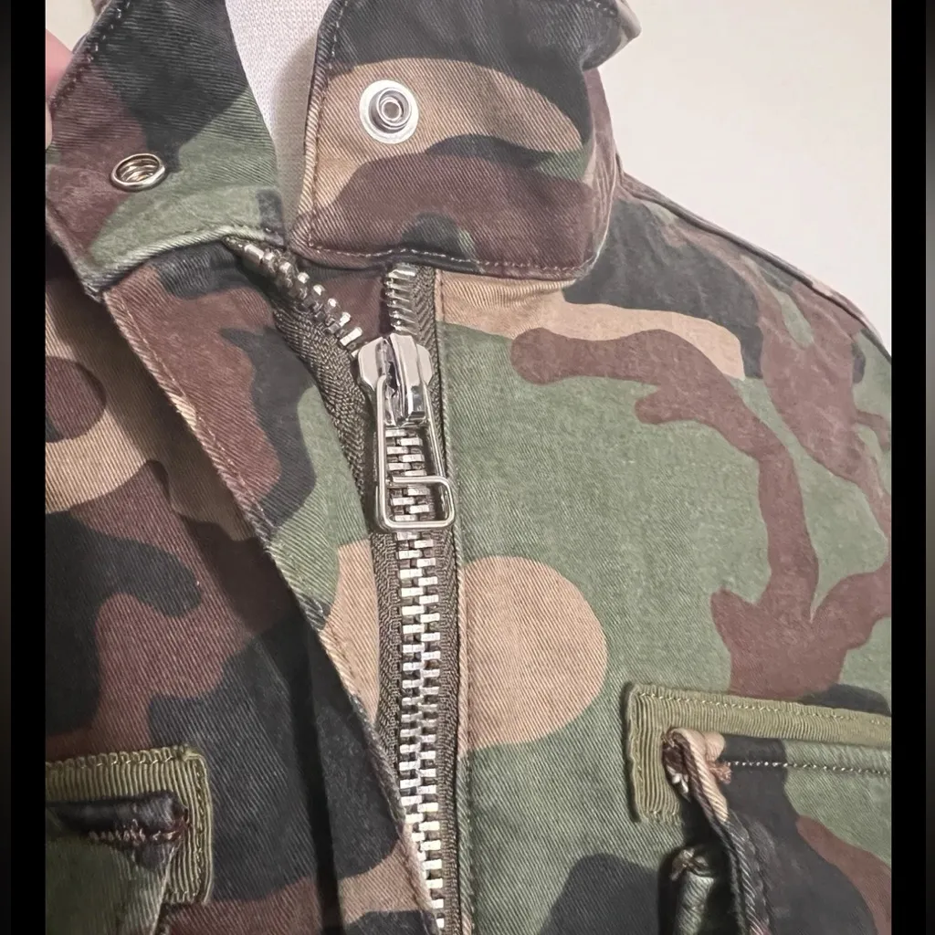 VERONICA BEARD $450 Sumner Anorak Camo Jacket Coat Utility Military Green - Image 5