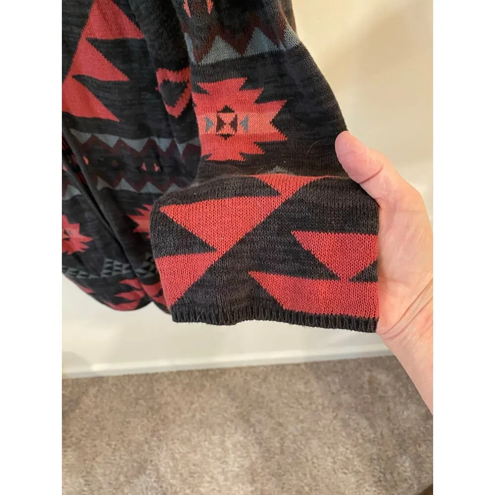 North River Outfitters Long Sleeve Hooded Cardigan Black/Red Women's Size 1X Black - Image 4