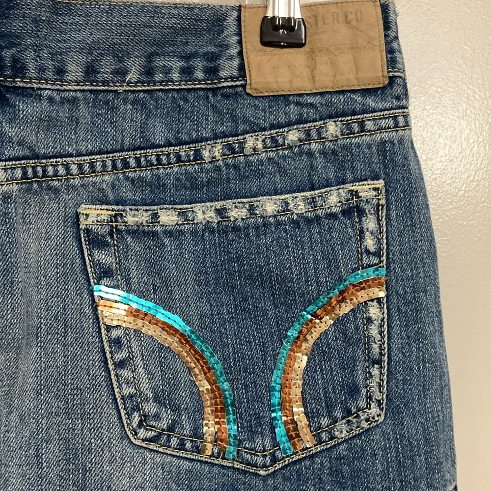 Sequin pocket  Distressed Hem Micro Mini Skirt - Image 5