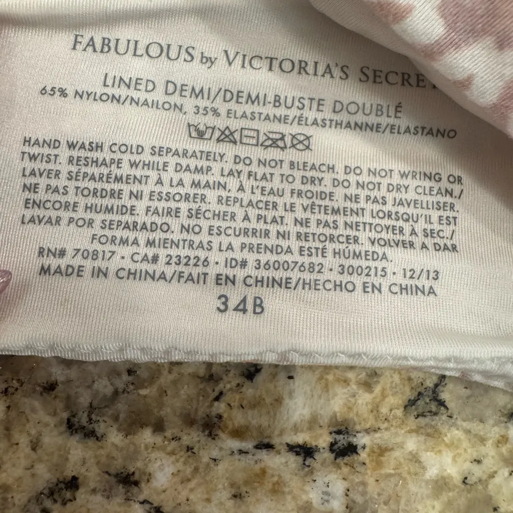 Victoria's Secret Pink and Green Patterned Bra set of two lined Demi 34B - Image 3