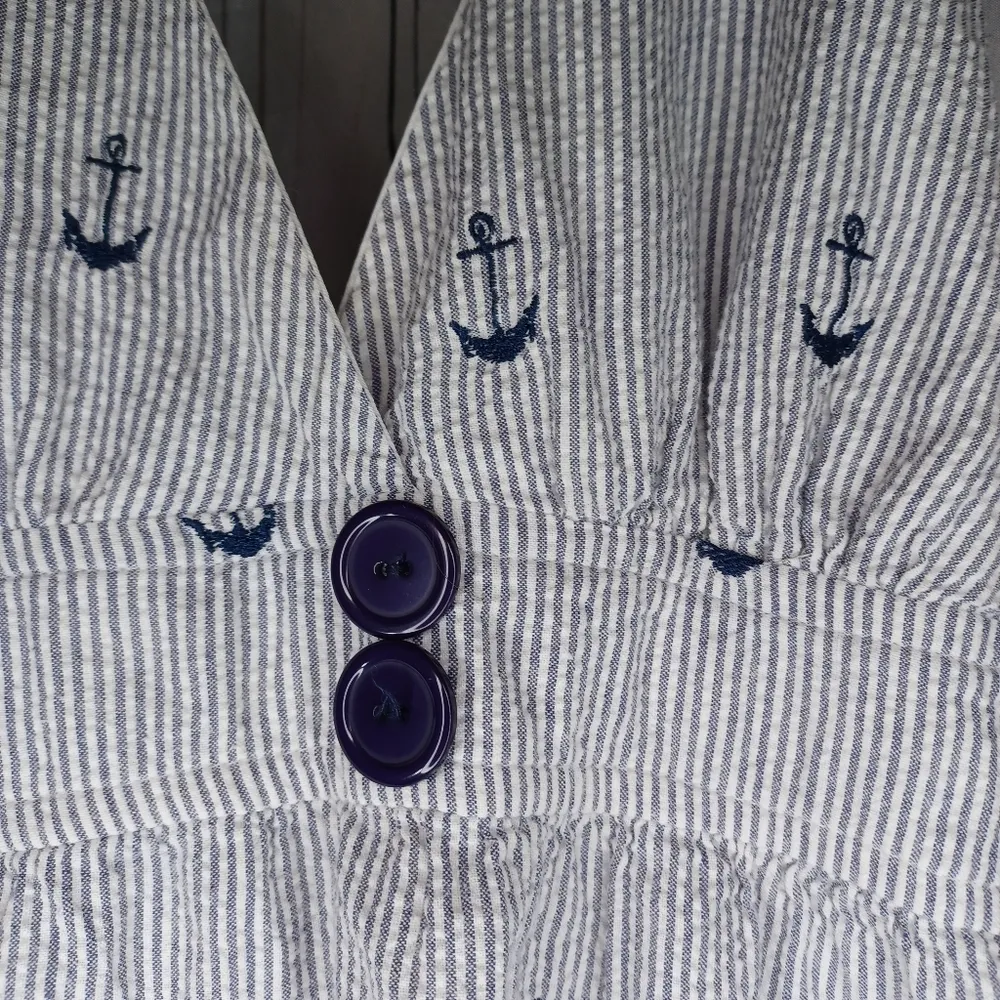 Lucy Love Blue and White With Anchors Halter Style Top - Image 3