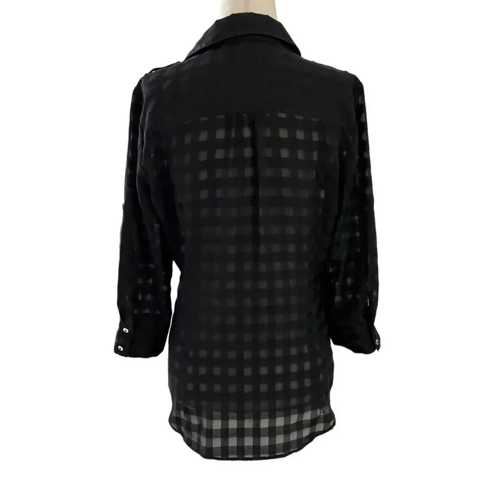 A Pea In A Pod Women Size Small Blue Shirt Top Short Sleeve 20-952 - Image 6