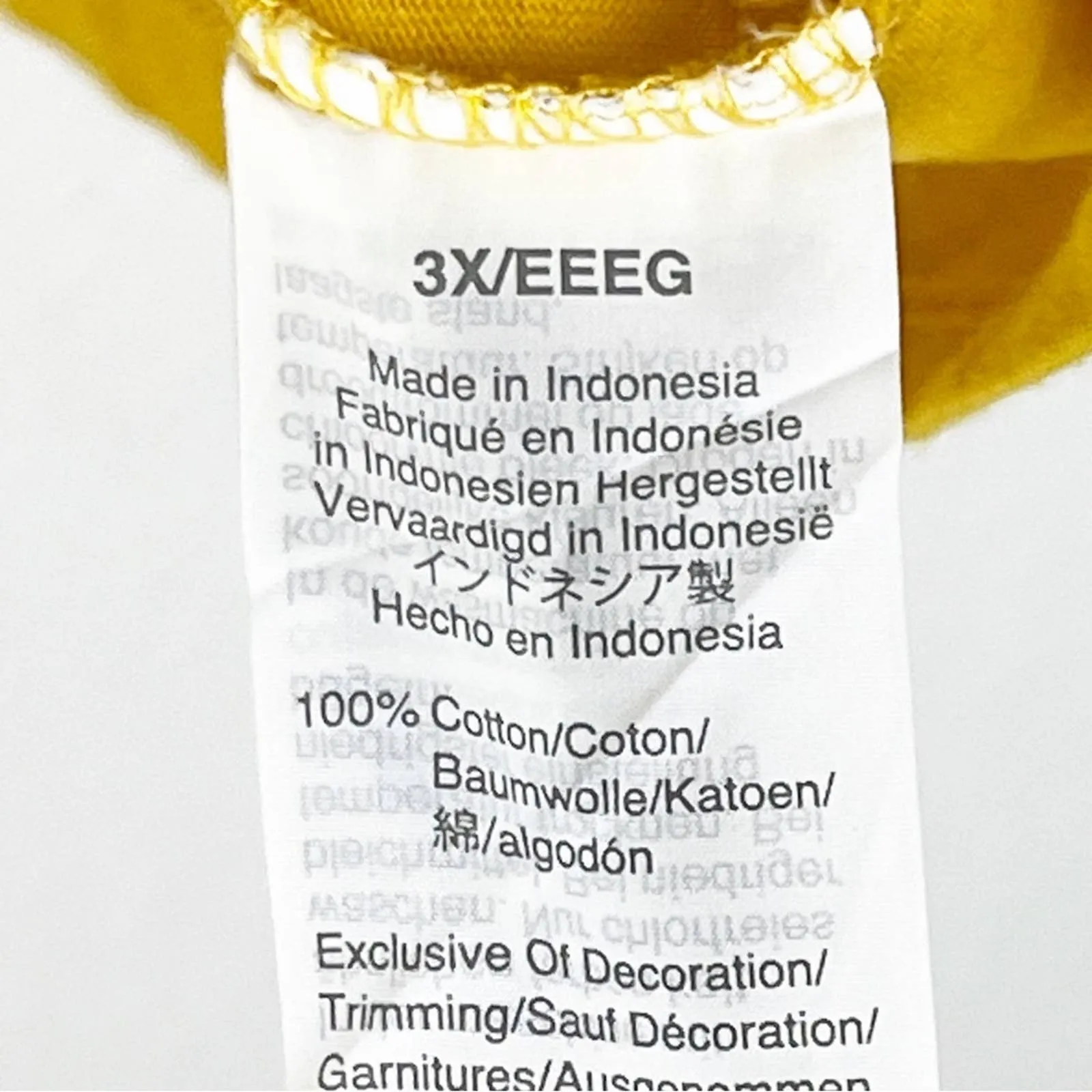 J. CREW Factory 100% Cotton Gold Sleeveless Embroidered Floral Tee, Size 3X - Image 4