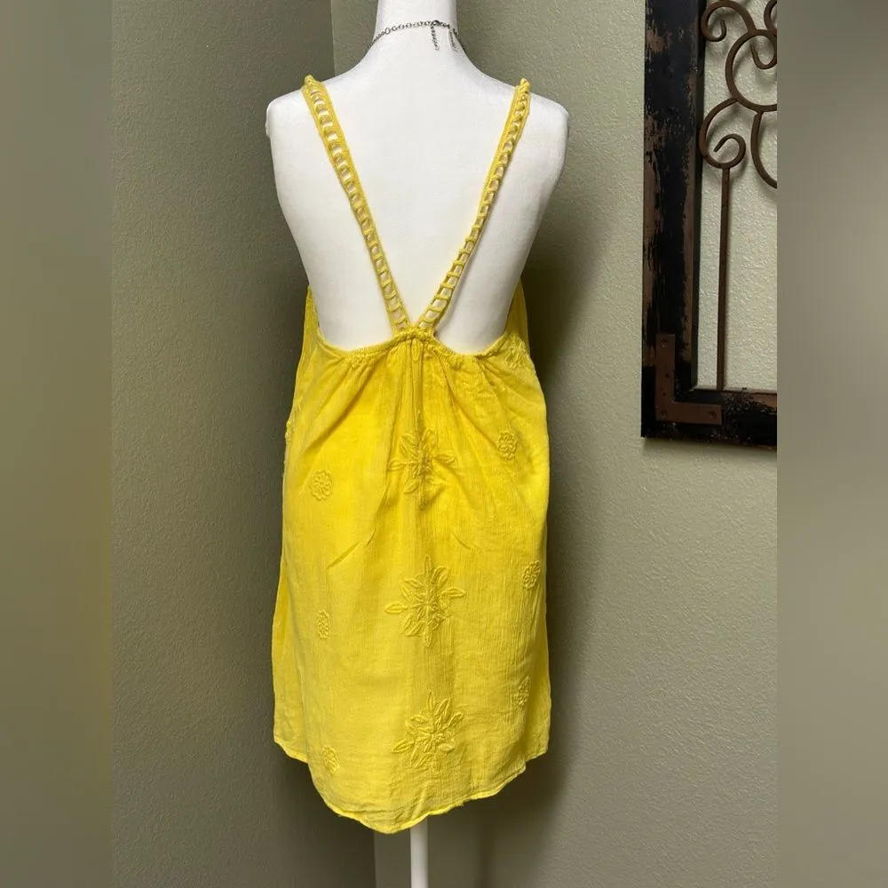 Zara Trafaluc Collection yellow embroidered openwork mini dress - Image 3