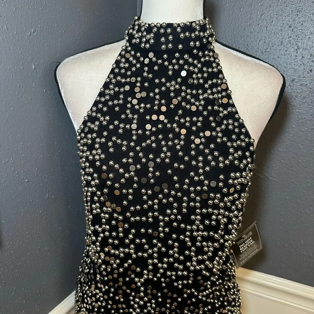 Retrofete Olivia Sequin Ombré Mini Dress Black Size L - Image 6