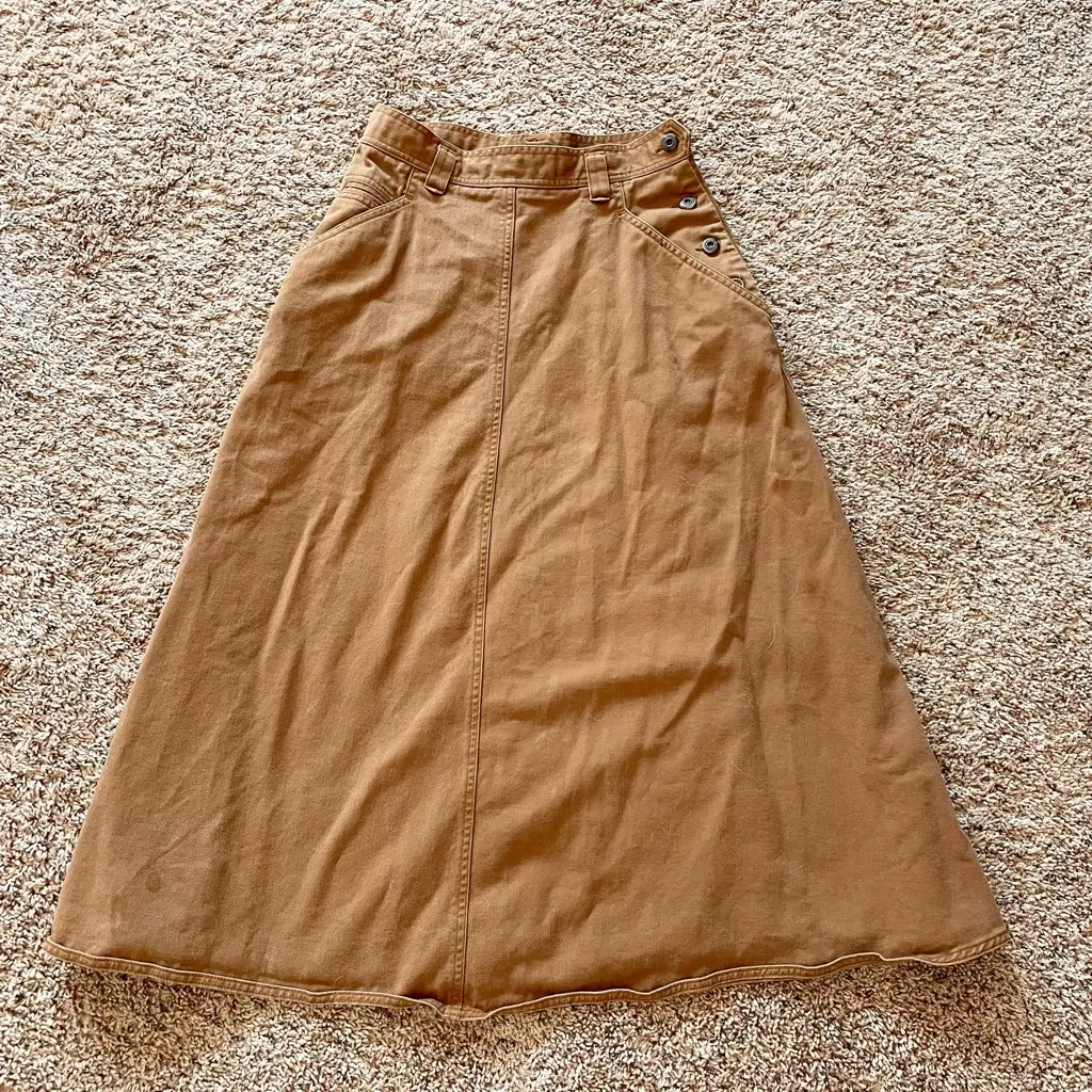 Vintage Liz Claiborne Brown Denim Maxi Skirt Size 8 - Image 4