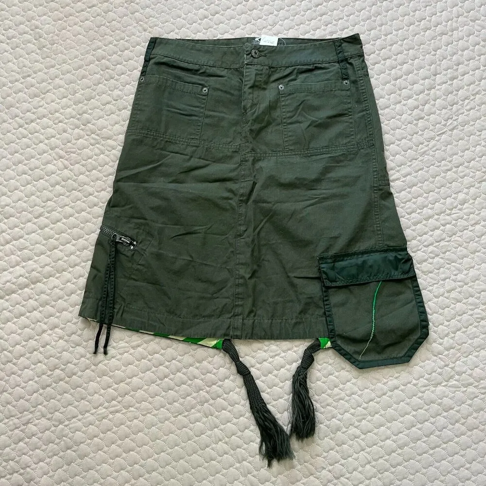 NWT RARE Vintage Diesel Women's Punk Skirt Grunge Green Size 28 W31 Knee length - Image 2