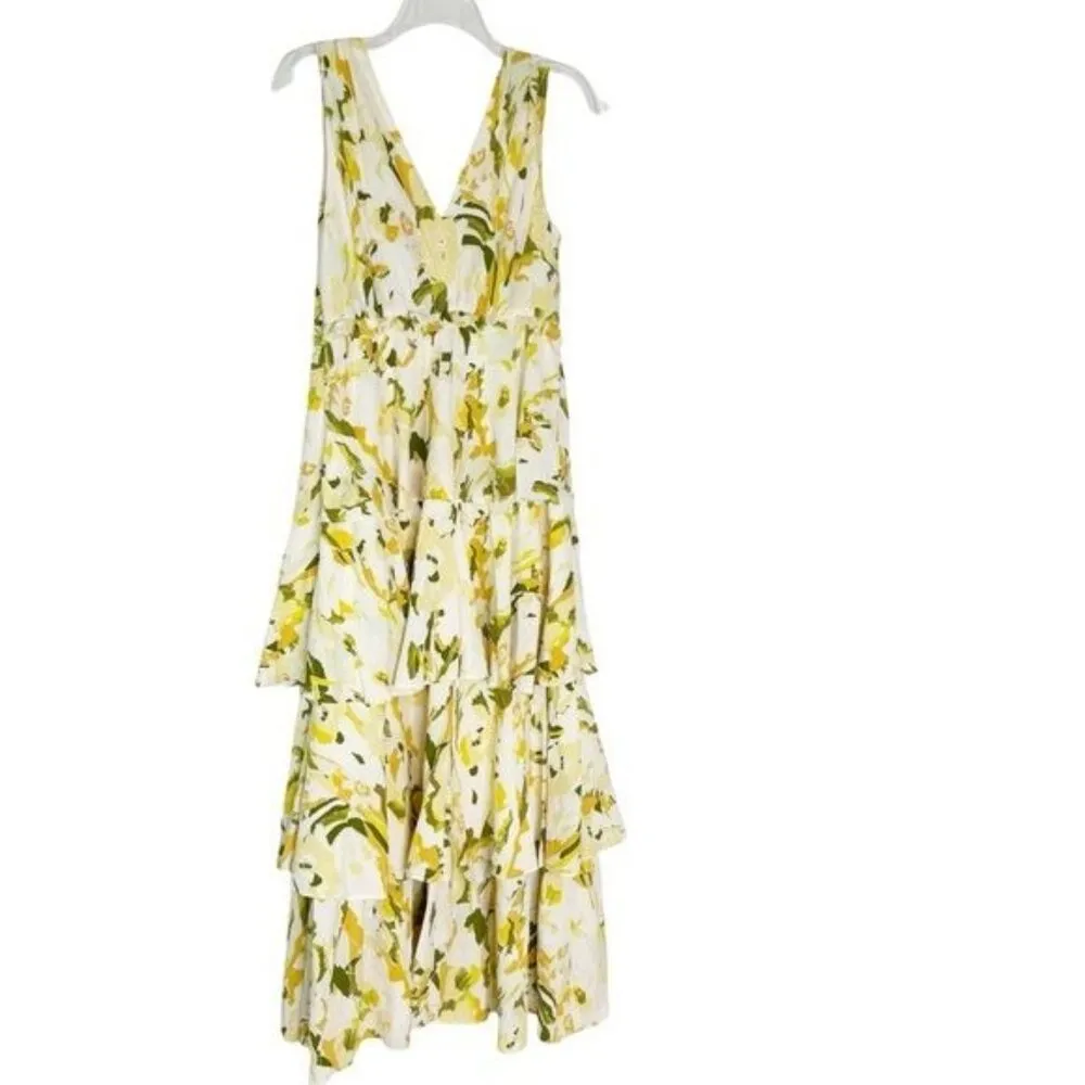 Chelsea28 Nordstrom Women's Yellow Floral Tiered Maxi Dress Size S NWT - Image 5