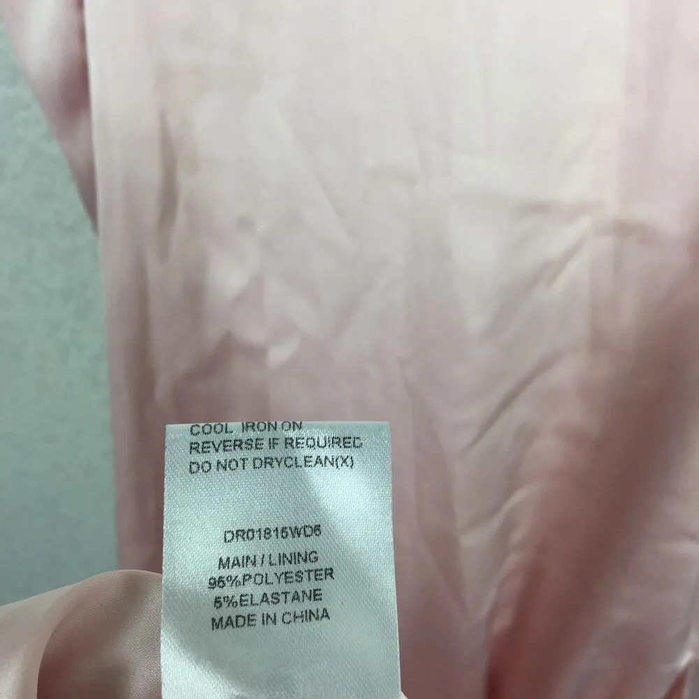 NWT Meshki Matalie Diamante Trim Pink Satin Maxi Dress Medium Wedding Gown - Image 6