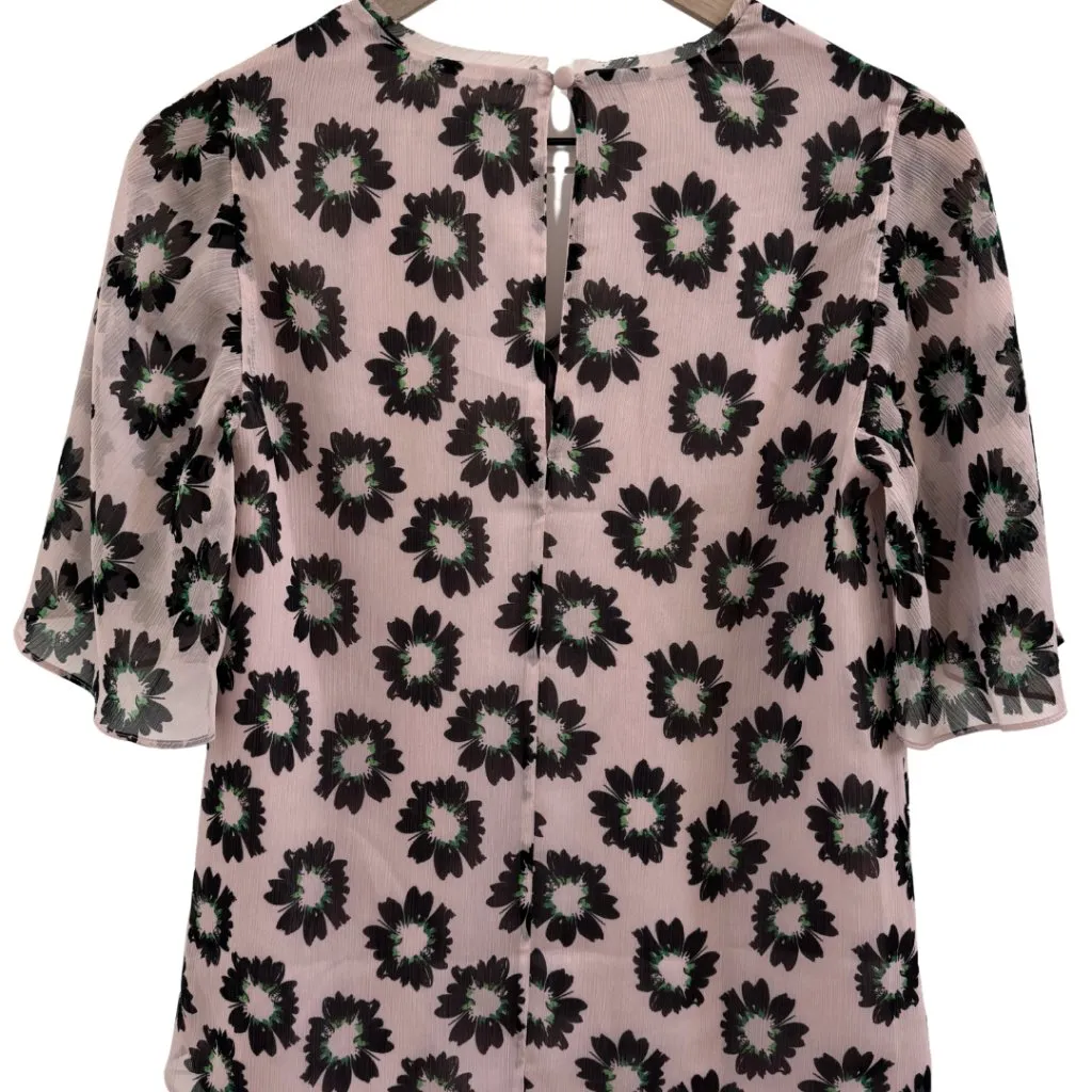 Ted Baker London Harlynn Split Sleeve Floral Top Neck Tie Sz 1 (US 4) NWT Pink - Image 4
