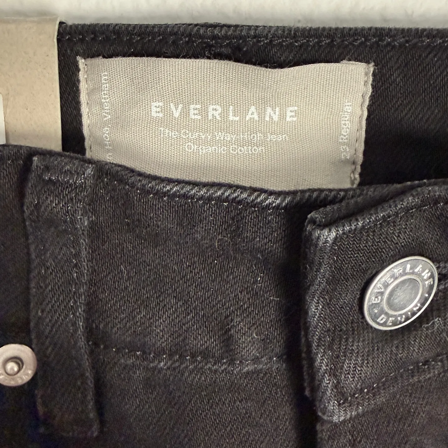 NWT Everlane Sz 23 The Curvy Way High Straight Jean Coal Black Organic Cotton - Image 6