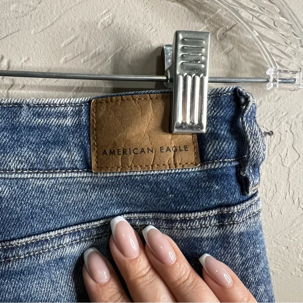 Stretch Hi Rise Ripped Distressed Mom Jeans - Image 12