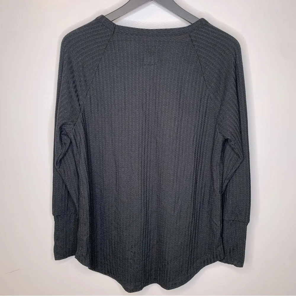 Chaser Black Waffle Knit Long Sleeve Thermal Top Size XL - Image 3