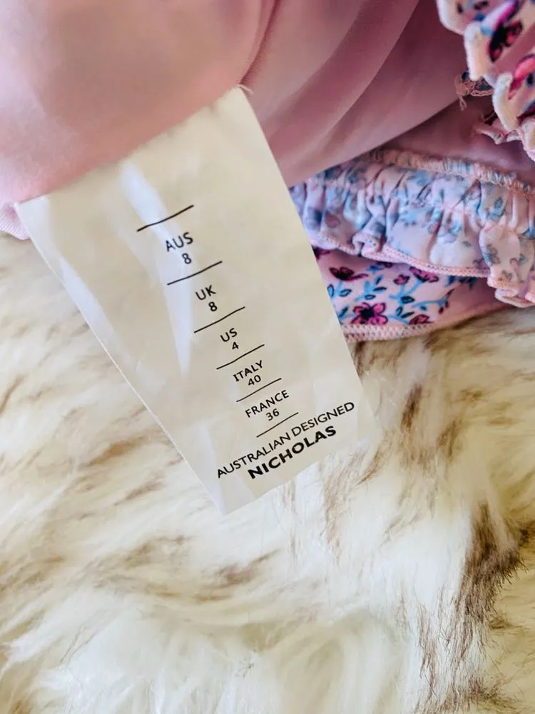 NWT NICHOLAS  Ruffled Smocked Floral Crop Top Size 4 - Image 9