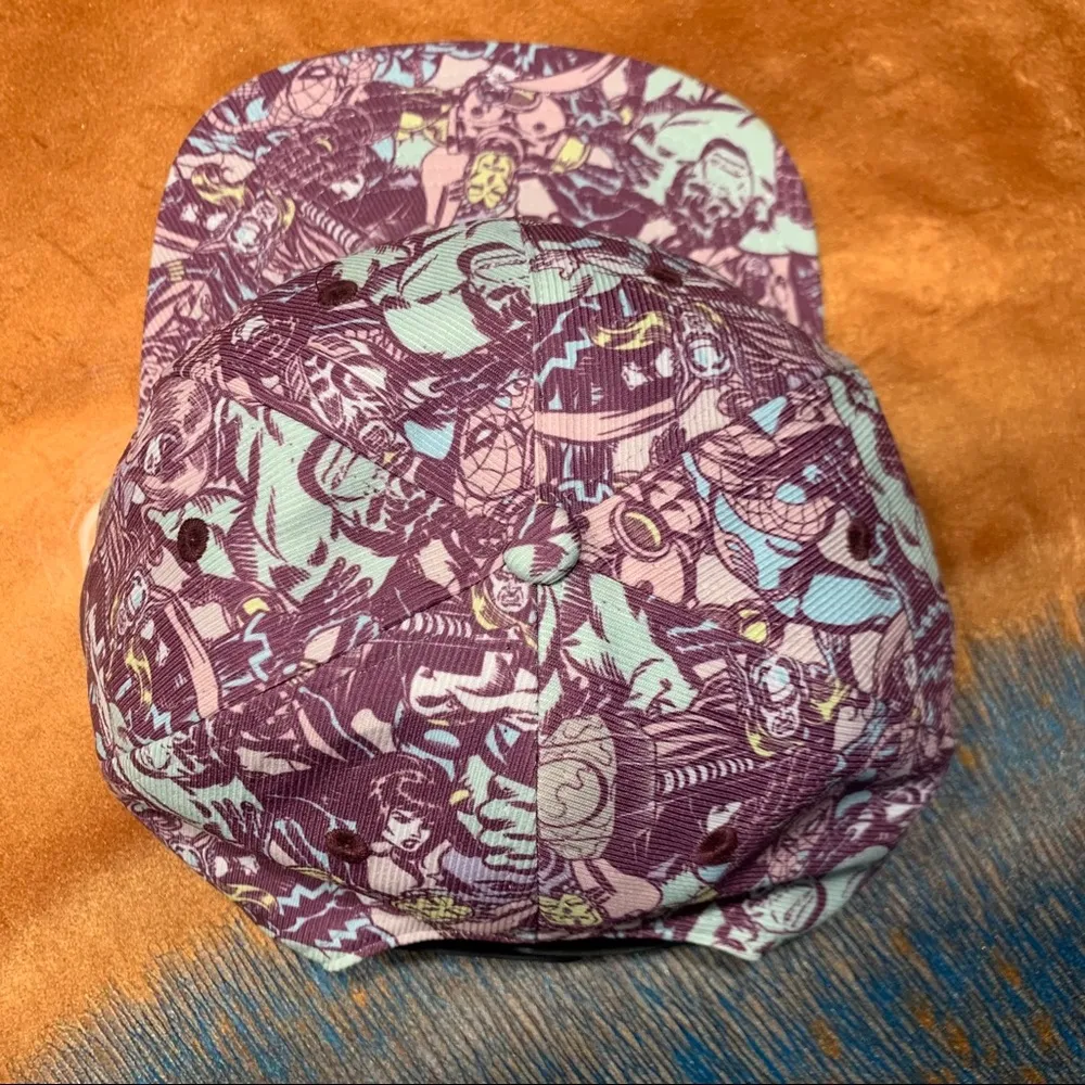 Marvel Avengers Flat Short Bill Hat Pastels snap back one size purple - Image 2
