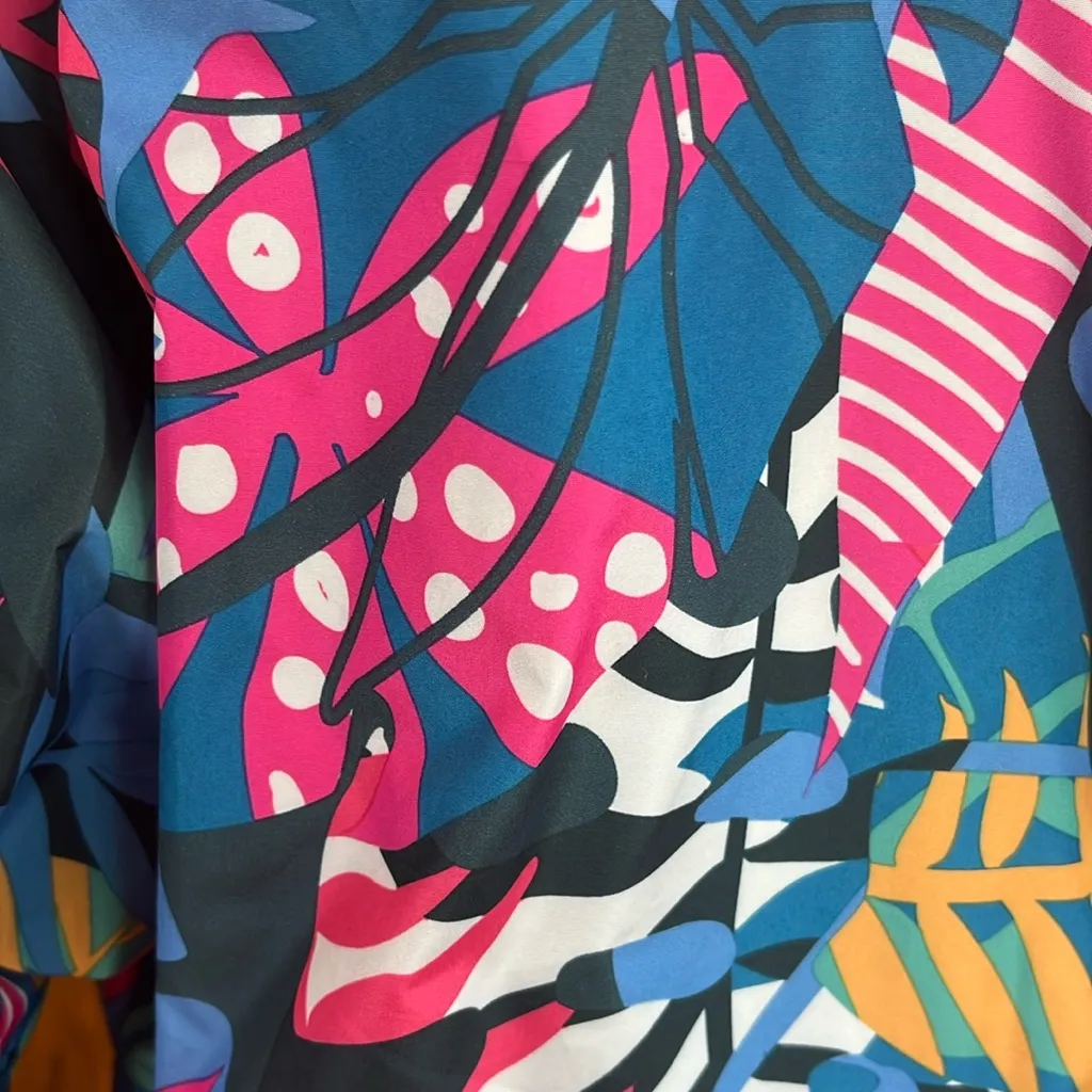 Lauren James Windbreaker Pullover Rain Jacket Small New Floral Bold - Image 6