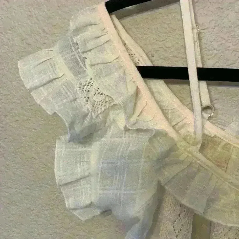 Wild Blue x Sadie Robertson sz xs boho festival concert bridal crochet ruffles - Image 3