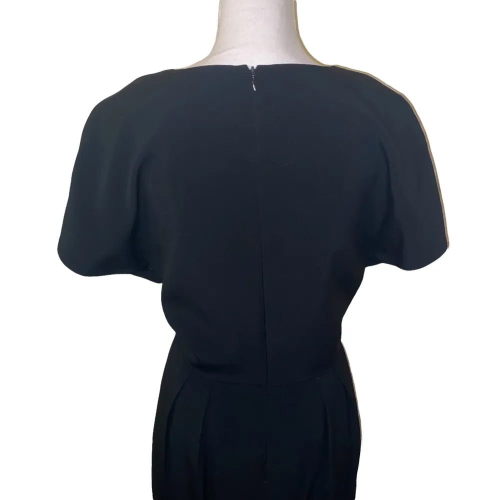 Vintage 80s Dress Constance Saunders Bergdorf Goodman Black Pleated Union Made 8 - Image 8