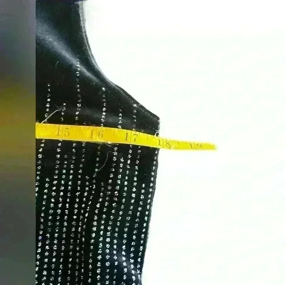 Vintage Ronni Nicole Black Velvet Sparkly Semiformal Maxi Dress Size 12P - Image 5